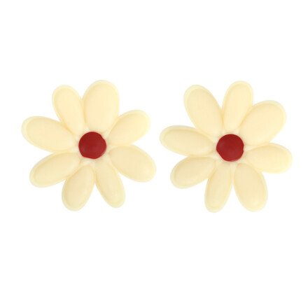 Leman 34172 bloem wit met rood 4cm 100st