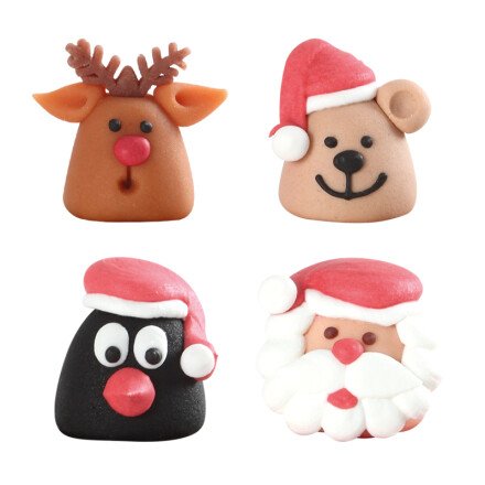 Leman 1013760 hoofdjes kerstf. 3D 4cm 42st