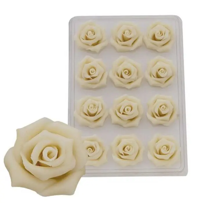 Marsepein rozen wit 45mm 12st